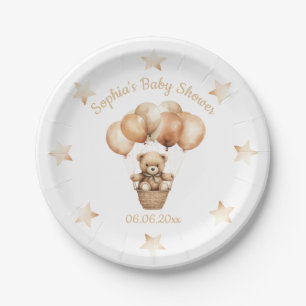 Cute Teddy Bear Gender Neutral Paper Plates