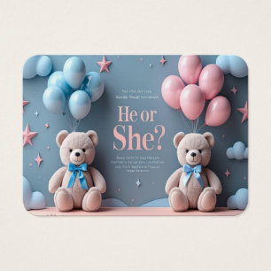 Cute Teddy Bear Gender Reveal Invite