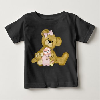 Cute Teddy Bear Girl Baby T-shirt by kidsonly at Zazzle