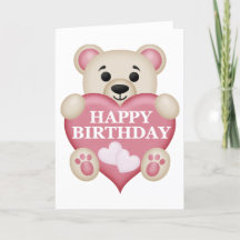 Cute Teddy Bear - Happy Birthday