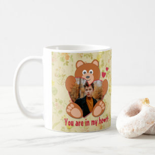 Cute Teddy Bear Heart Photo Valentine Love Coffee Mug