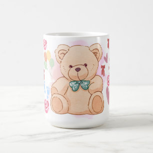 Cute Teddy Bear & Hearts Baby Shower Mug