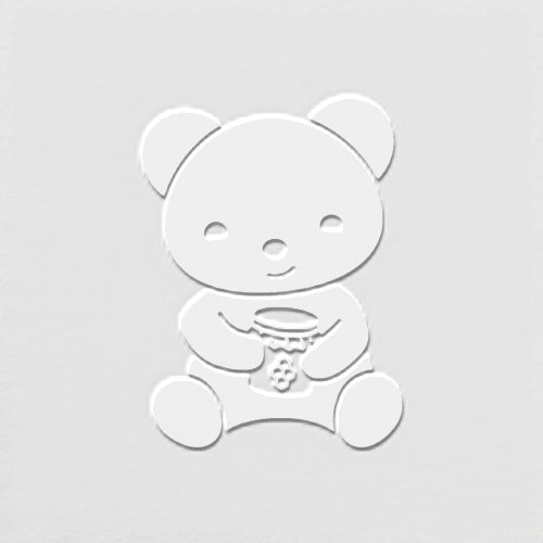 Cute Teddy Bear Holding a Honey Jar Embosser