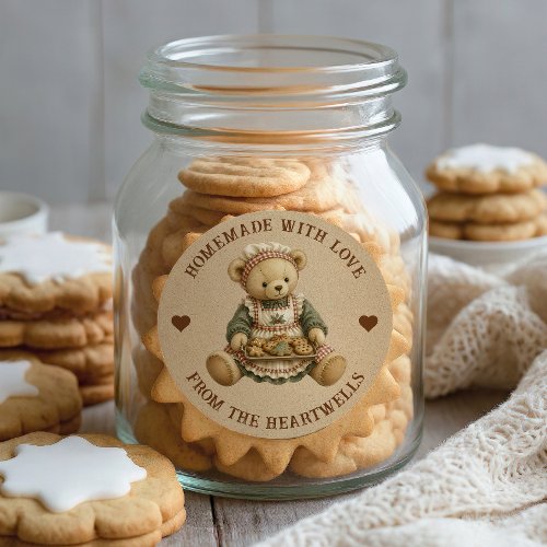 Cute Teddy Bear Homemade Cookies Holiday Classic Round Sticker