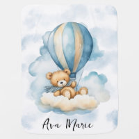 Cute Teddy Bear Hot Air Balloons Baby Shower