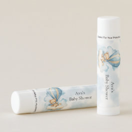 Cute Teddy Bear Hot Air Balloons Baby Shower Lip Balm