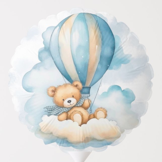 Cute Teddy Bear Hot Air Balloons Boy Baby Shower Zazzle