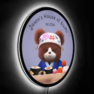 Cute Teddy Bear House of Sushi Chef