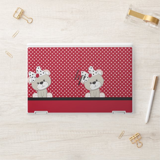 cute teddy bear HP laptop skin (Desk)