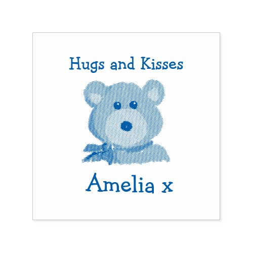 Cute Teddy Bear Hugs and Kisses Stamp