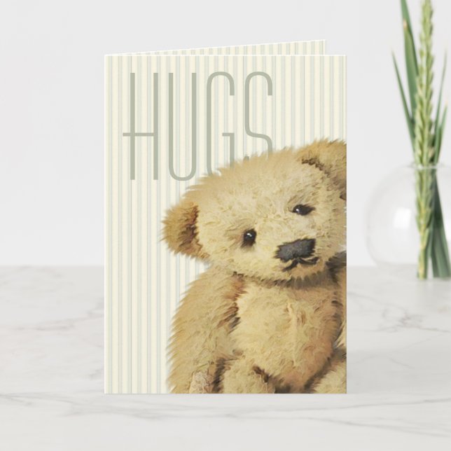 Cute Teddy Bear Hugs Card (Front)