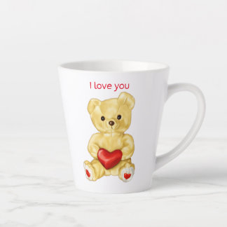 Cute Teddy Bear I Love You Latte Mug