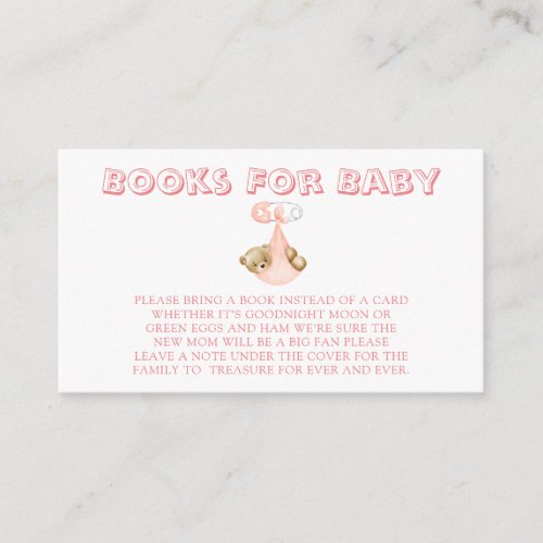 Cute Teddy Bear in a Diaper Girl Books For Baby Enclosure Card