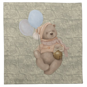  cute Teddy bear, in a pink sweater and hat, ballo Cloth Napkin