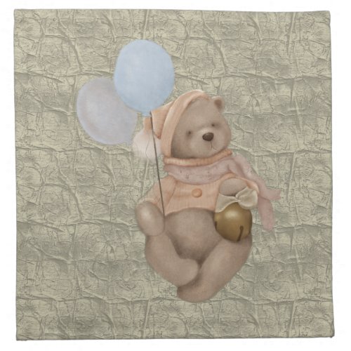  cute Teddy bear in a pink sweater and hat ballo Cloth Napkin