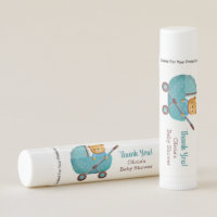 Cute Teddy Bear In Stroller Baby Shower Favors Lip Balm