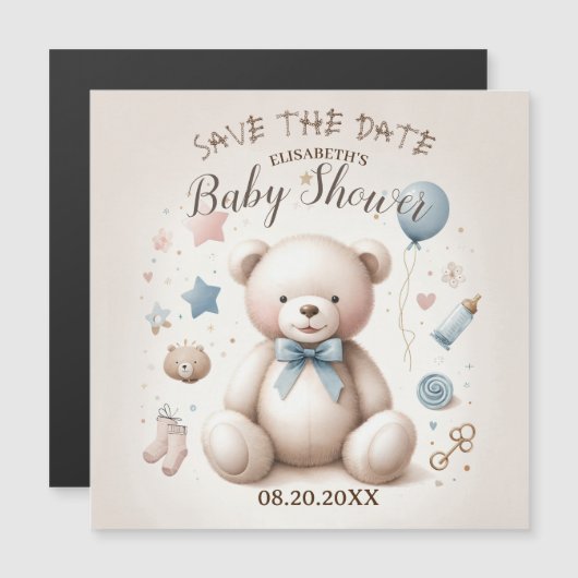 Cute Teddy Bear Invitation (Front/Back)