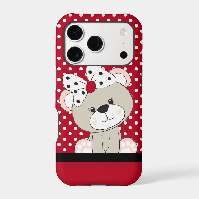 cute teddy bear iphone case (Back)