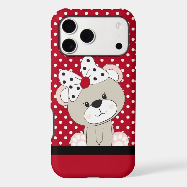 cute teddy bear iphone case (Back)