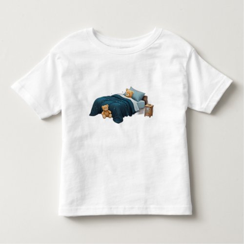 cute teddy bear is sleeping toddler t_shirt