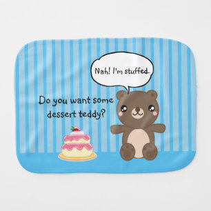 Cute Teddy Bear Kids Funny Joke Baby Burp Cloth