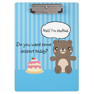 Cute Teddy Bear Kids Funny Joke Clipboard
