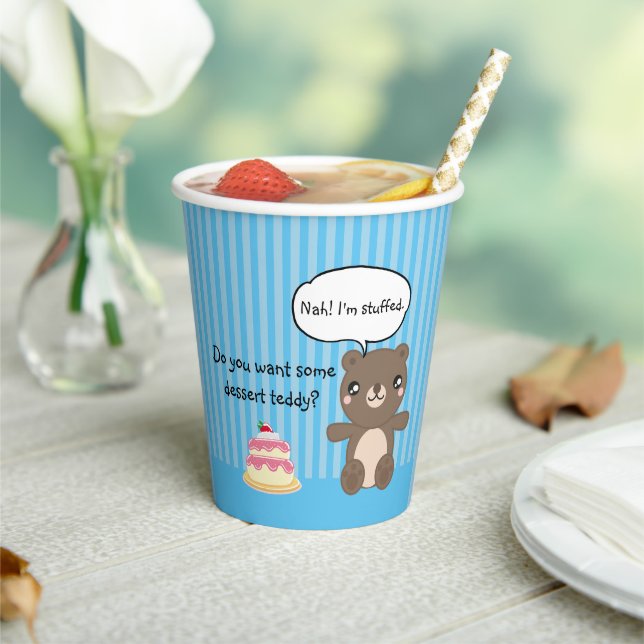 Cute Teddy Bear Kids Funny Joke Paper Cups (Insitu)