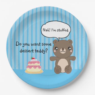 Cute Teddy Bear Kids Funny Joke  Paper Plates