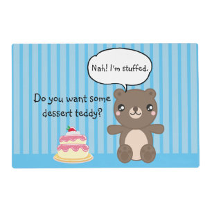 Cute Teddy Bear Kids Funny Joke  Placemat