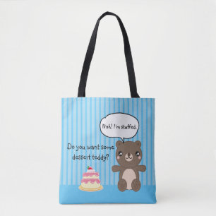 Cute Teddy Bear Kids Funny Joke Tote Bag