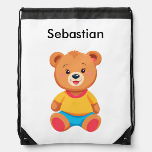Cute Teddy Bear Kids Personalized Drawstring Bag