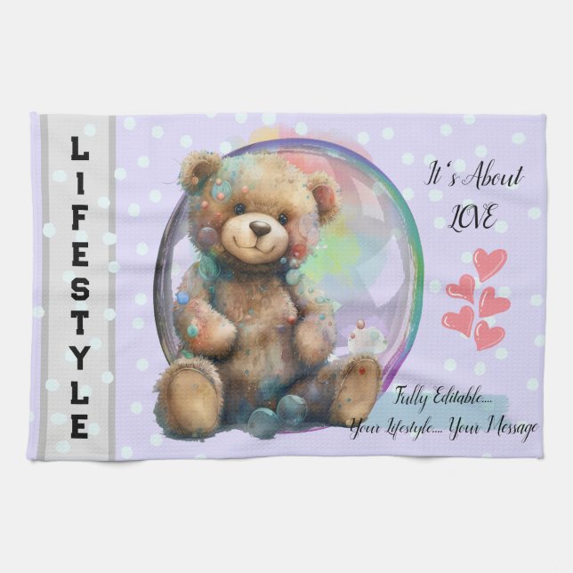 Cute Teddy Bear  Kitchen Towel (Horizontal)