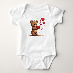 🧸❤️ Cute Teddy Bear Love Baby Gift ✨ Bodysuit