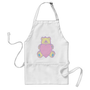 Cute Teddy Bear Love Heart Adult Apron