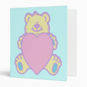 Cute Teddy Bear Love Heart Binder (Front/Inside)