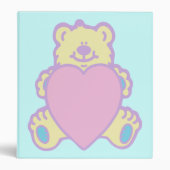 Cute Teddy Bear Love Heart Binder (Front)