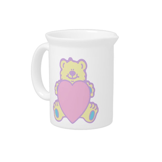 Cute Teddy Bear Love Heart Pitcher (Left)