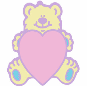 Cute Teddy Bear Love Heart Statuette
