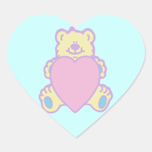 Cute Teddy Bear Love Heart Sticker