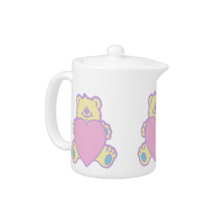 Cute Teddy Bear Love Heart Teapot