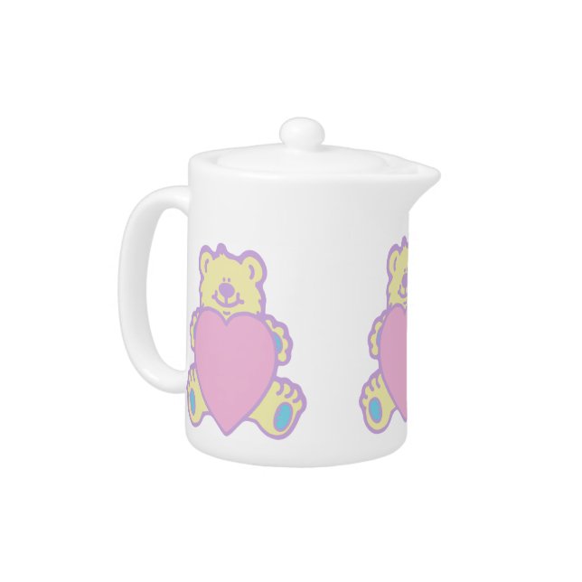 Cute Teddy Bear Love Heart Teapot (Left)