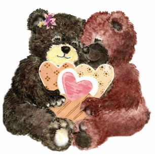 Cute Teddy Bear Love, Hearts and Hugs Cutout