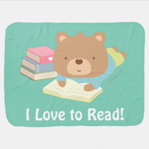Cute Teddy Bear Loves To Read For Toddlers Stroller Blanket