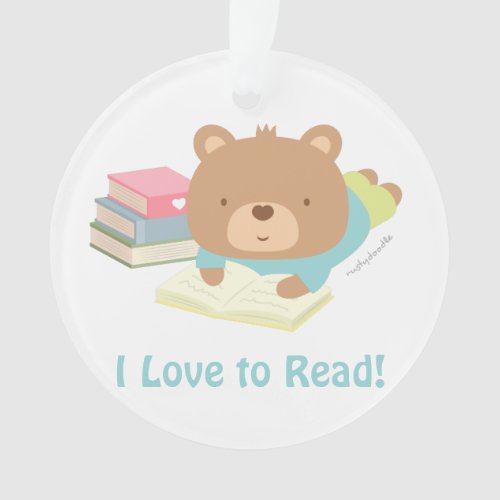 Cute Teddy Bear Loves To Read Kids Room Decor Ornament