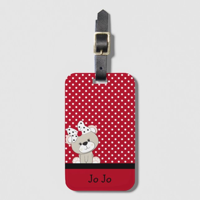 cute teddy bear luggage tag (Front Vertical)
