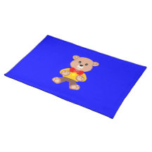 Cute Teddy Bear on Blue