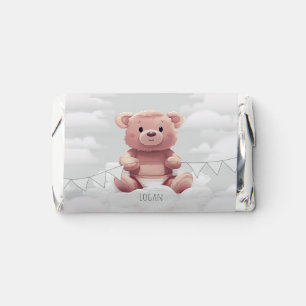 cute teddy bear on pile of diapers 1st birthday hershey's miniatures