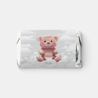 cute teddy bear on pile of diapers 1st birthday hershey's miniatures