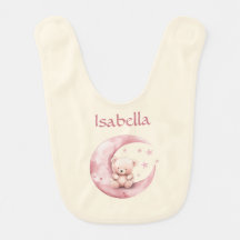 Cute Teddy Bear on Pink Moon