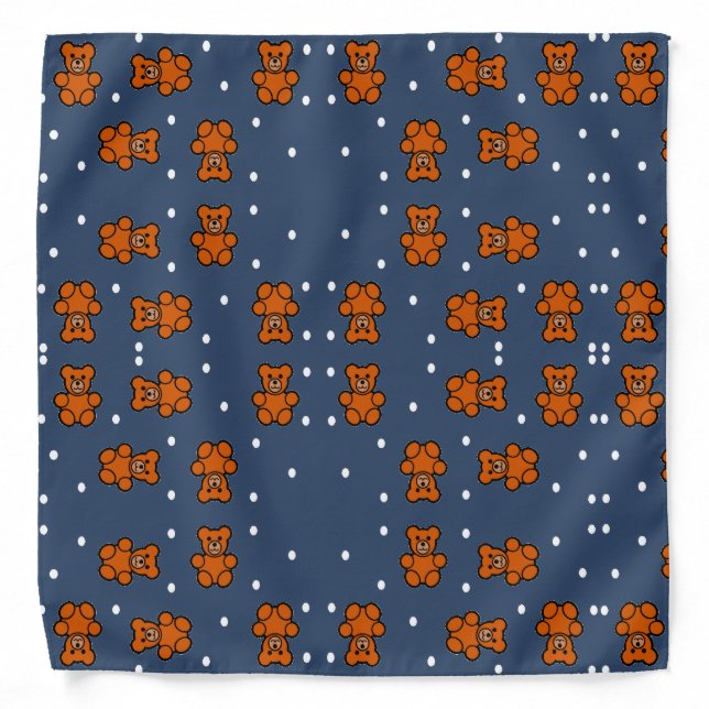 Cute teddy bear on polka dot bandana (Front)